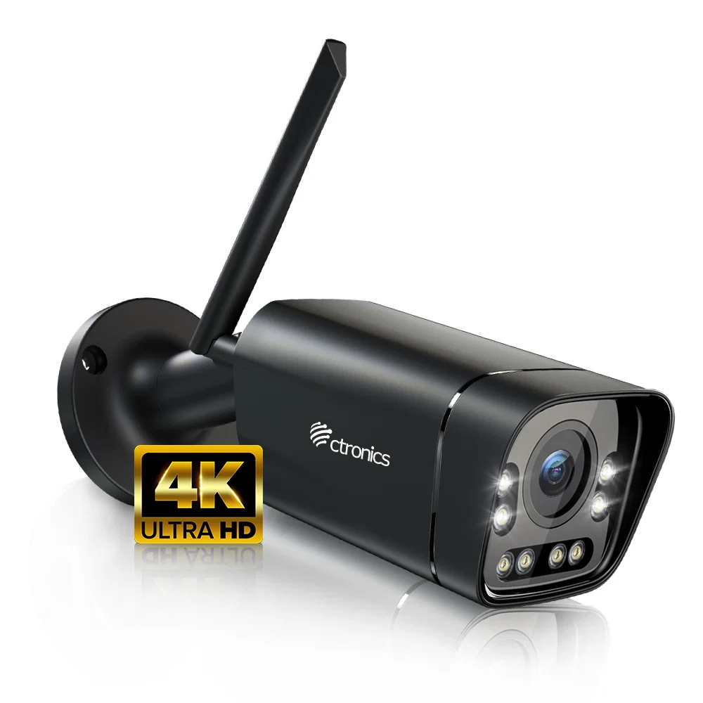Černá 4K bullet kamera Ctronics s Wi-Fi anténou